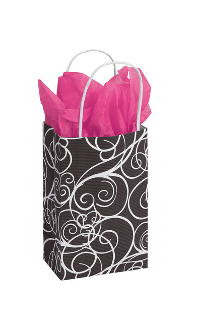 Small Elegant Swirl Paper Shopping Bags - Case of 100zoom Small Elegant Swirl Paper Shopping Bags - Case of 100zoom