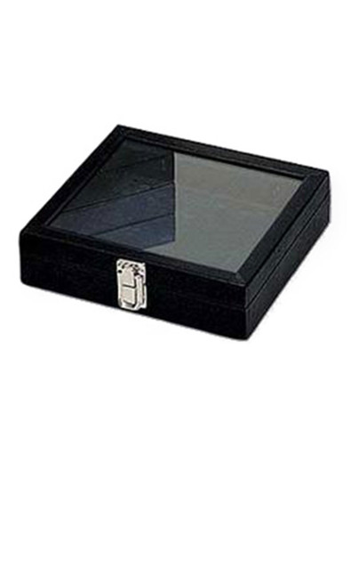 Small Black Faux Leather Glass Top Jewelry Trayzoom Small Black Faux Leather Glass Top Jewelry Trayzoom