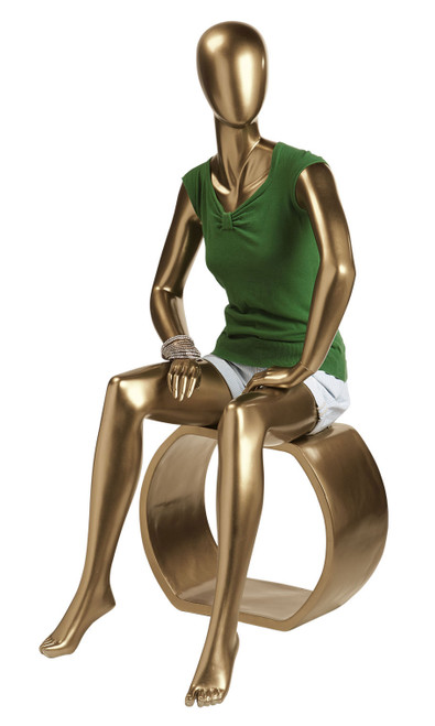 Female Gold Sitting Fiberglass Mannequinzoom Female Gold Sitting Fiberglass Mannequinzoom