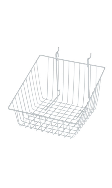 An image of the 12 x 12 x 8 inch Mini Grid Basket with 4-inch Slanted Front Lip for Slatwall & Wire Grid An image of the 12 x 12 x 8 inch Mini Grid Basket with 4-inch Slanted Front Lip for Slatwall & Wire Grid