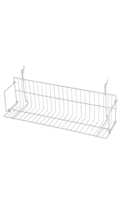 24 x 6 x 6.5 inch Media Grid Shelf for Slatwall & Wire Grid 24 x 6 x 6.5 inch Media Grid Shelf for Slatwall & Wire Grid