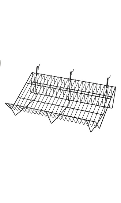 24 x 12 x 6 inch Downslope Grid Shelf for Slatwall & Wire Grid 24 x 12 x 6 inch Downslope Grid Shelf for Slatwall & Wire Grid