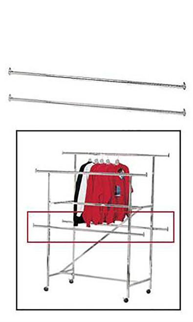 Chrome Add On Rails for Chrome Double-Rail Clothing Rack with Z-Bracezoom Chrome Add On Rails for Chrome Double-Rail Clothing Rack with Z-Bracezoom