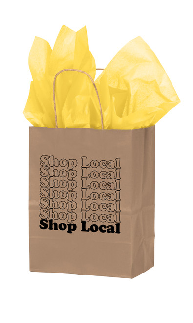 Medium Shop Local Paper Shopping Bags - Case of 100zoom Medium Shop Local Paper Shopping Bags - Case of 100zoom