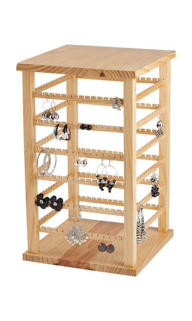 Large Wood Rotating Earring Displayzoom Large Wood Rotating Earring Displayzoom