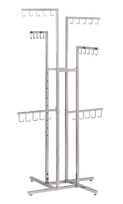 4-Way Chrome Handbag Rack with J-Hookszoom 4-Way Chrome Handbag Rack with J-Hookszoom