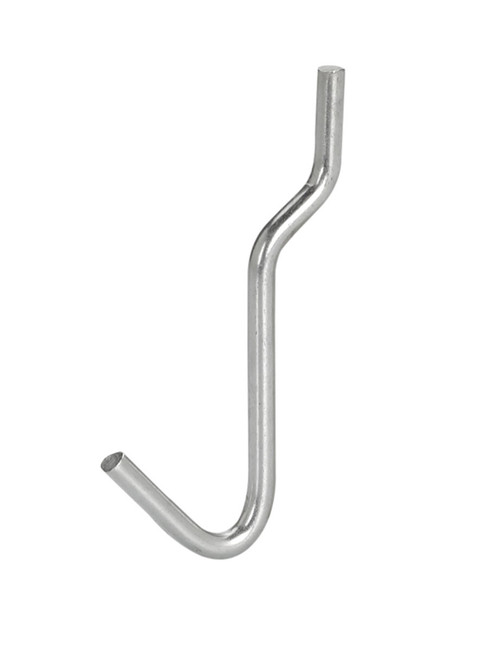 Chrome J-Hook for 1/8 inch or 1/4 inch Pegboardzoom Chrome J-Hook for 1/8 inch or 1/4 inch Pegboardzoom