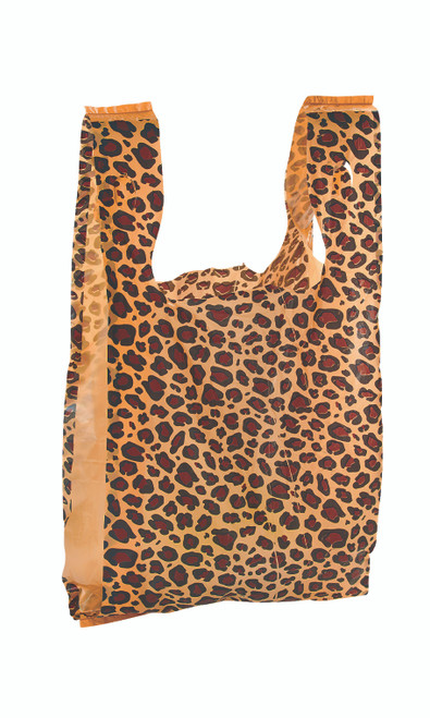 Medium Leopard Print Plastic T-Shirt Bags - Case of 500zoom Medium Leopard Print Plastic T-Shirt Bags - Case of 500zoom