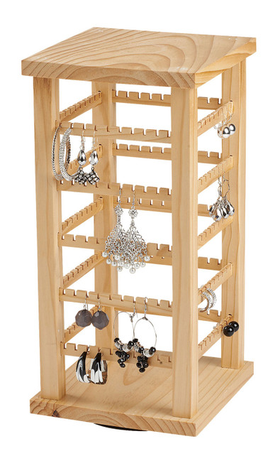 Small Wood Rotating Earring Displayzoom Small Wood Rotating Earring Displayzoom