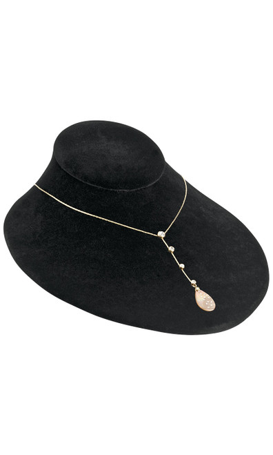 An image of the black velvet necklace display bust An image of the black velvet necklace display bust