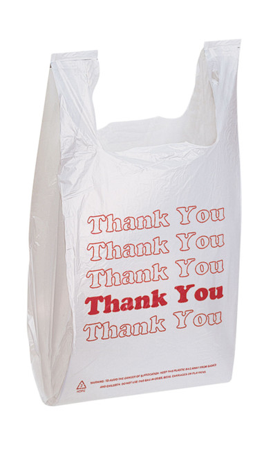 White Thank You Plastic T-Shirt Bags - Case of 1,000zoom White Thank You Plastic T-Shirt Bags - Case of 1,000zoom