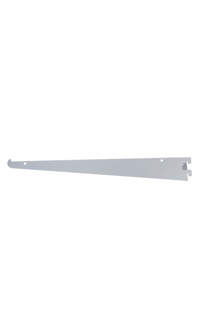 14 inch Chrome Metal Shelf Bracket for Slotted Standard - ½ inch slots 1 inch on centerzoom 14 inch Chrome Metal Shelf Bracket for Slotted Standard - ½ inch slots 1 inch on centerzoom