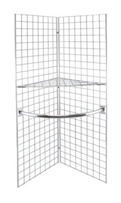 An image of the Wire Grid V Unit Display with Shelf & Hangrail An image of the Wire Grid V Unit Display with Shelf & Hangrail