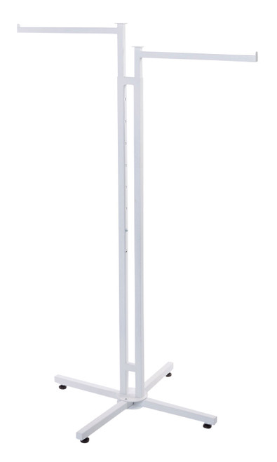An image of the white 2-Way Clothing Rack with Straight Arms An image of the white 2-Way Clothing Rack with Straight Arms
