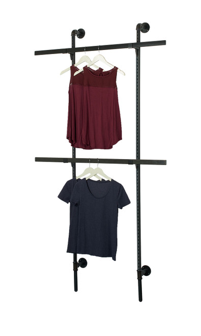 An image of the Boutique Pipe Outrigger System Kit 3 with clothing hanging from it An image of the Boutique Pipe Outrigger System Kit 3 with clothing hanging from it