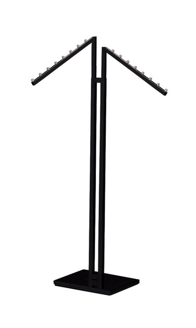 Black 2-Way Clothing Rack with Slant Armszoom Black 2-Way Clothing Rack with Slant Armszoom
