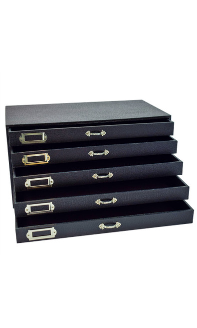 Black Faux Leather 5-Drawer Jewelry Storage Organizerzoom Black Faux Leather 5-Drawer Jewelry Storage Organizerzoom
