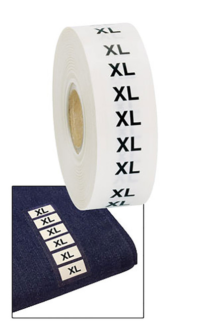 Wrap Around Clothing Size Labels - Size XLzoom Wrap Around Clothing Size Labels - Size XLzoom