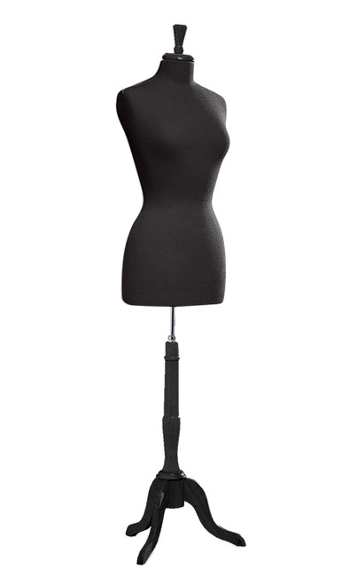 An image of the female black jersey dressform An image of the female black jersey dressform