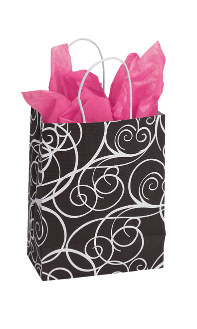Medium Elegant Swirl Paper Shopping Bags - Case of 100zoom Medium Elegant Swirl Paper Shopping Bags - Case of 100zoom