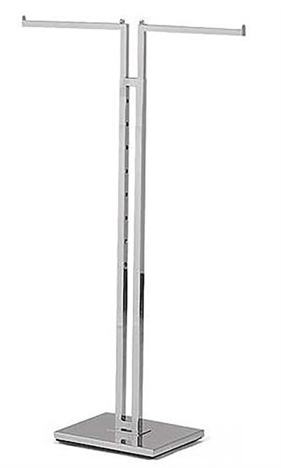 Chrome 2-Way Clothing Rack with Straight Armszoom Chrome 2-Way Clothing Rack with Straight Armszoom