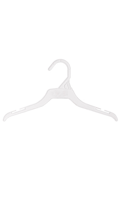 Sloped Shoulder White Plastic Children's Dress Hangerszoom Sloped Shoulder White Plastic Children's Dress Hangerszoom