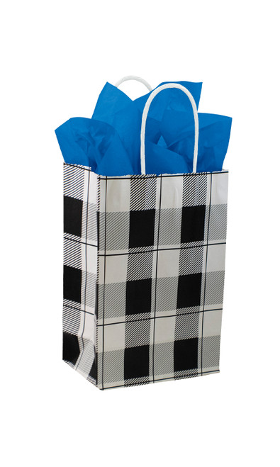 Small Buffalo Check Paper Shopping Bags - Case of 100zoom Small Buffalo Check Paper Shopping Bags - Case of 100zoom