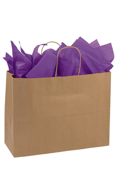Large (Vogue) - Natural Kraft Paper Shopping Bags - Case of 250zoom Large (Vogue) - Natural Kraft Paper Shopping Bags - Case of 250zoom