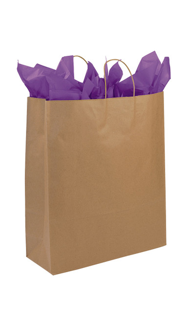 Jumbo (Queen) - Natural Kraft Paper Shopping Bags - Case of 200 Jumbo (Queen) - Natural Kraft Paper Shopping Bags - Case of 200