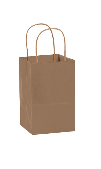Small (Rose) - Natural Kraft Paper Shopping Bags - Case of Small (Rose) - Natural Kraft Paper Shopping Bags - Case of