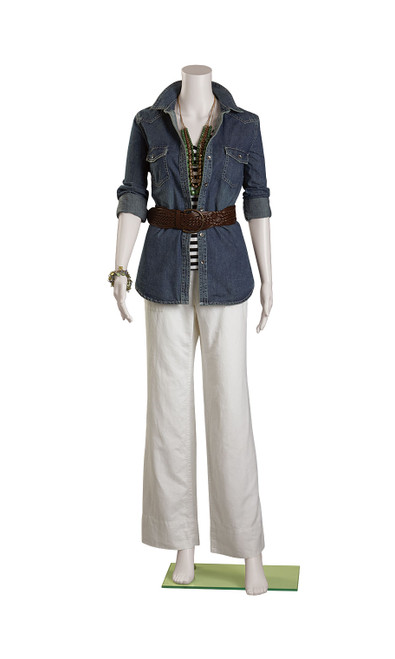 Female Headless White Plastic Mannequin- Straight Armszoom Female Headless White Plastic Mannequin- Straight Armszoom