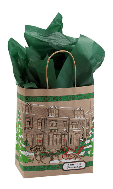 Medium (Cub) - Street Scene Paper Shopping Bags - Case of 100zoom Medium (Cub) - Street Scene Paper Shopping Bags - Case of 100zoom