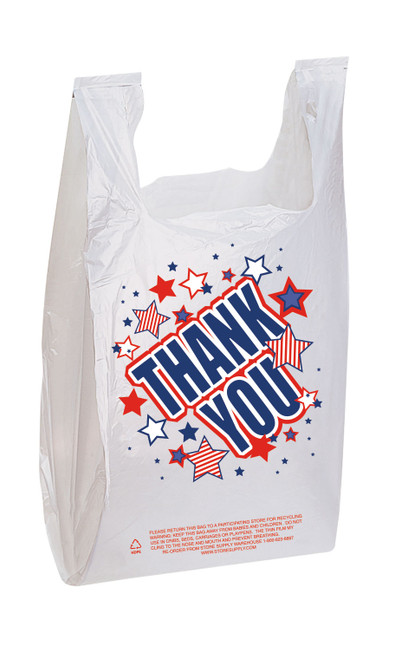 11 ½ x 6 x 21 inch Americana Plastic T-Shirt Bags - Case of 500zoom 11 ½ x 6 x 21 inch Americana Plastic T-Shirt Bags - Case of 500zoom