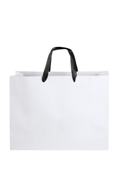 Large White Premium Folded Top Paper Bags Black Ribbon Handleszoom Large White Premium Folded Top Paper Bags Black Ribbon Handleszoom