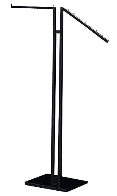 Black 2-Way Clothing Rack with Straight and Slant Armszoom Black 2-Way Clothing Rack with Straight and Slant Armszoom