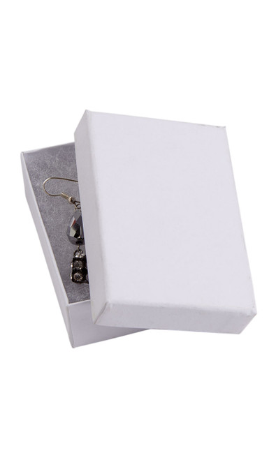 3 1/16 x 2 1/8 x 1 inch Cotton Filled White Kraft Jewelry Boxeszoom 3 1/16 x 2 1/8 x 1 inch Cotton Filled White Kraft Jewelry Boxeszoom