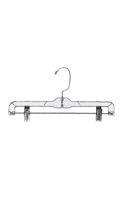 Economy 14 inch Clear Plastic Skirt and Pants Hangers - Case of 20zoom Economy 14 inch Clear Plastic Skirt and Pants Hangers - Case of 20zoom
