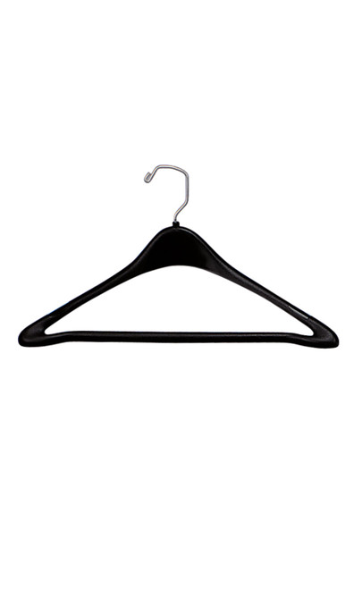 17 inch Contoured Black Plastic Suit Hangerszoom 17 inch Contoured Black Plastic Suit Hangerszoom