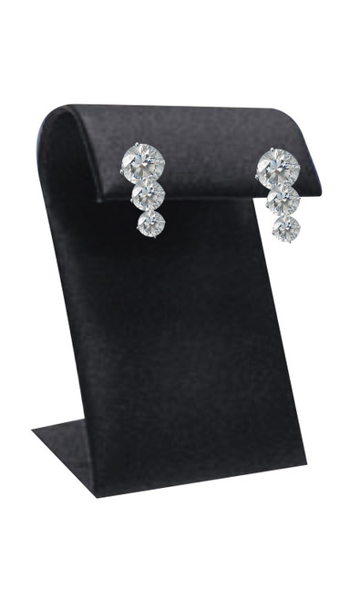 Small Black Faux Leather Earring Displayzoom Small Black Faux Leather Earring Displayzoom
