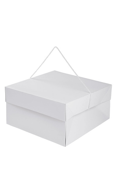 14 x 14 x 7 inch White Hat Boxes with Handleszoom 14 x 14 x 7 inch White Hat Boxes with Handleszoom