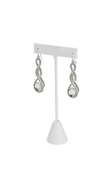 White Faux Leather Earring T-Bar Displayzoom White Faux Leather Earring T-Bar Displayzoom