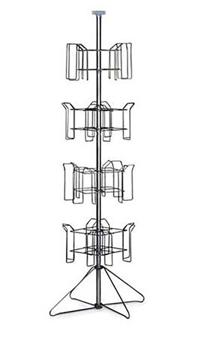 4-Tier Chrome Rotating Standing Literature Rackzoom 4-Tier Chrome Rotating Standing Literature Rackzoom