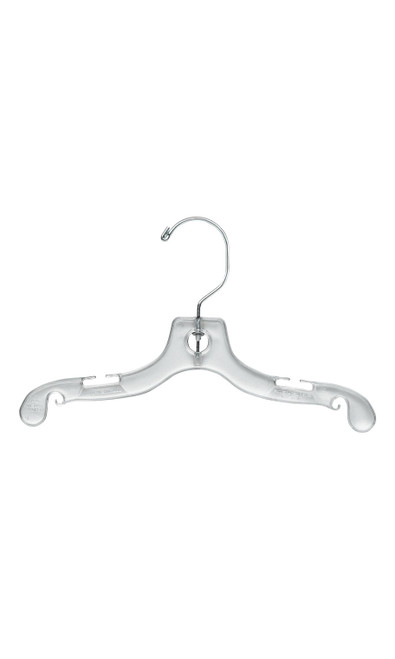 10 inch Clear Plastic Children's Dress Hangerszoom 10 inch Clear Plastic Children's Dress Hangerszoom