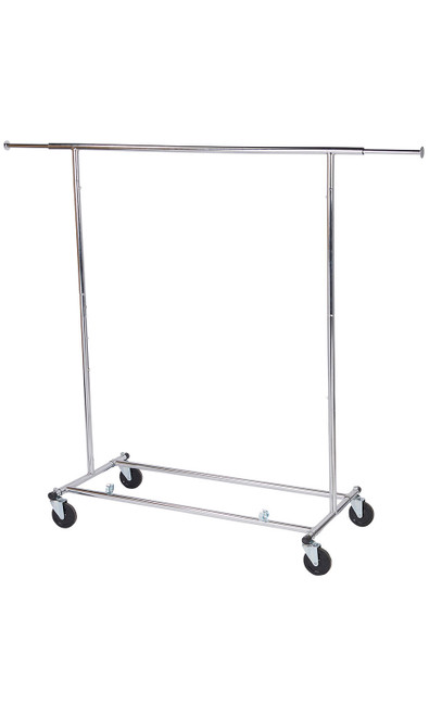 Economy Chrome Single-Rail Collapsible Salesman Clothing Rackzoom Economy Chrome Single-Rail Collapsible Salesman Clothing Rackzoom